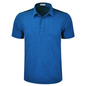 Quick Dry Golf Polo Shirts for Men Two Tone Moisture Wicking Modern Color Block Breathable Sports T-Shirts for Daily Casual Wear