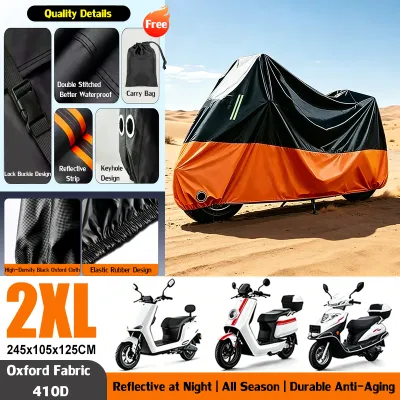 Motorcycle Cover Waterproof 5 Layers Heavy Duty Rain Dust Cover Sun Protective cover with Lock Hole