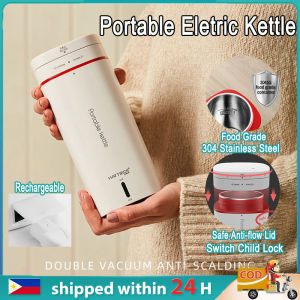 304 Stainless Steel Electric Kettle Portable Thermo Cup Rechargeable 500ml Thermal Water Bottle for Home Office Outdoor Fast Boil Water Heating Cup