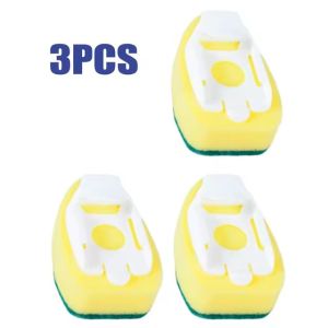 Liquid Soap Dispenser Dish Cleaning Brush Sponge Replacement Head Long Handle Wash Dish Pot Scrubber Kitchen Sink Accessoires