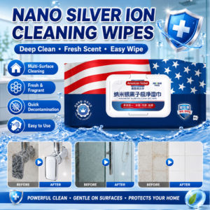 【Multi-purpose Use】Nano Silver Cleaning Wipes All-in-one Household WipesKitchen Bathroom Car Wipes Disinfecting Wet Wipes Quick Dry Formula for Electronics Glass Stainless Steel