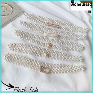 【WQ】 COD สายคาดเอวประดับมุกขนาดใหญ่สำหรับผู้หญิงกระโปรงแฟชั่นเข้ากับทุกชุดดีไซน์หรูหราแบบลำลอง