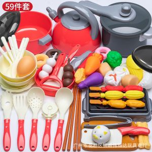 22-81PCS Kids Kitchen Pretend Play Toys Childrens Cooking Kitchen Set Pretend Games Kids Hands-on Cooking Dapur Mainan Kanak-kanak Perempuan