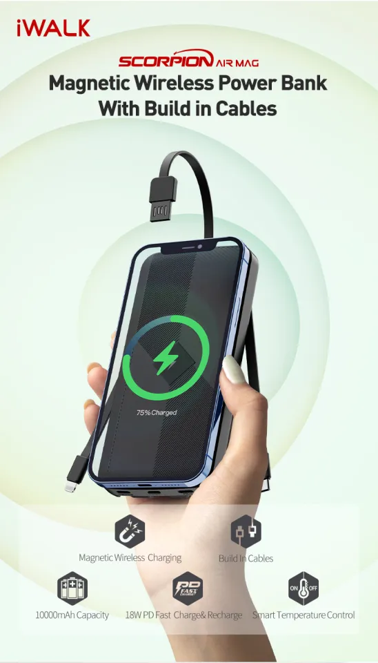 iWALK Scorpion Air Mag 10000mah Magnetic Fast Wireless Charger