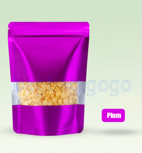 50pcs Colorful stand up pouch window-opening bag with aluminum foil inner liner snack packaging bag