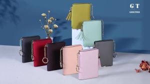 Gostwo กระเป๋าสตางค์ผู้หญิง กระเป๋าสตางค์หนังขนาดเล็กแบบพับสอง ผู้หญิง บางเฉียบ RFID กระเป๋าสตางค์บัตรเครดิต พร้อมช่องใส่บัตรประจำตัวและกระเป๋าใส่เหรียญแบบซิป กระเป๋าสตางค์เล็กน่ารักพร้อมพู่ เหมาะสำหรับเด็กผู้หญิง วัยรุ่น และสุภาพสตรี น้ำเ