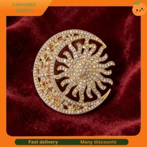 ❣️❣️❣️ Women Clothing Fashion Brooch Rhinestone Moon Sun Flower Design For Coat Dress Party Use
