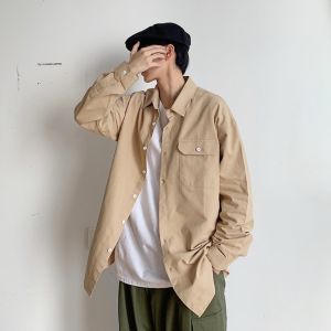 🚩Sale80%🚩เสื้อเชิ้ตแขนยาวคอปกผู้ชาย 8 สี มีกระเป๋าหน้า