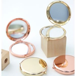 Foldable Retro Alloy Compact Pocket Mirror Folded Makeup Cosmetic Mirror for Make Up Cosmetic