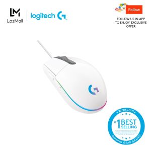 Logitech G203 2nd Gen Wired Gaming Mouse 8000 DPI Rainbow Optical Effect LIGHTSYNC RGB 6 Programmable Buttons On-Board Memory Screen Mapping PC/Mac Computer and Laptop Compatible