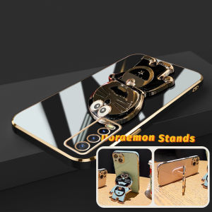 Casing Ponsel untuk vivo Y20 Y20s Y20i Y20S G Y12A Y12s Y20T Y20S M Y20S D Y11s Y30G Case silikon pelapis softcase pola Doraemon berkilau HP penutup pelindung casing ponsel tahan kesing guncangan ramping Phone Stands