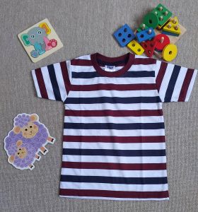 Kaos Anak Laki Laki Umur 1-10 Tahun Motif Garis Salur Distro Cowok Lengan Pendek