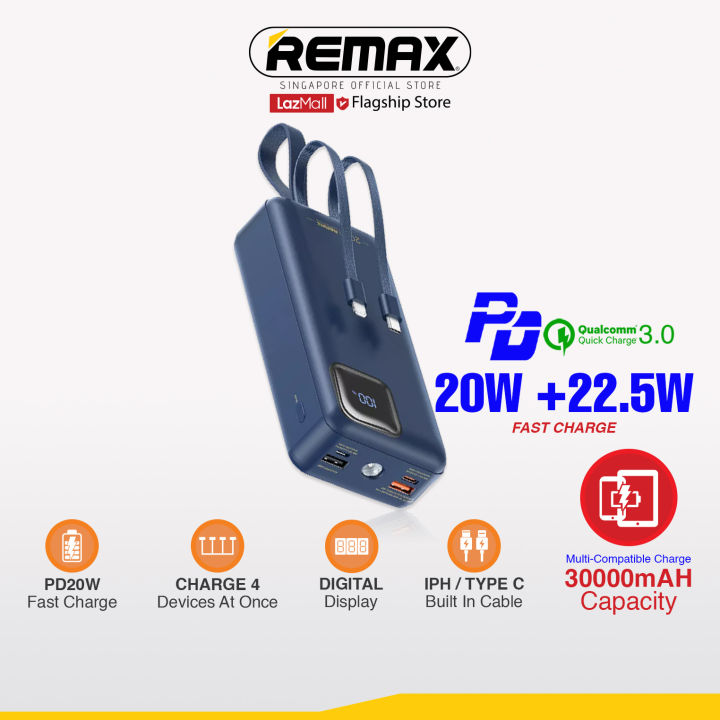 [Remax Energy] RPP-550 Suji Series 30000mAH 20W+22.5W PD+QC Large ...
