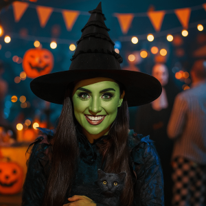 IPIE2 Oxford Cloth Wizard Cap Lolitas Black Halloween Witch Hat Cool Decoration Cosplay Witch Hat Performance Props