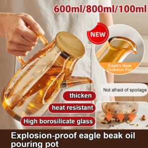 【FAMMY FAEY】Japan 2025 New Oil Pot Kitchen Household Not Hanging Oil Food-Grade Glass Borosilicate Hawksbill Oil Bottle Soy Sauce Jar2025新款玻璃油壶