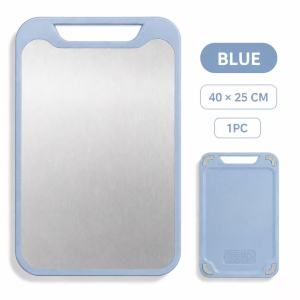 BELIEVE Large Stainless Steel Cutting Board with PP Back Handle and Grater for Daily Food Preparation