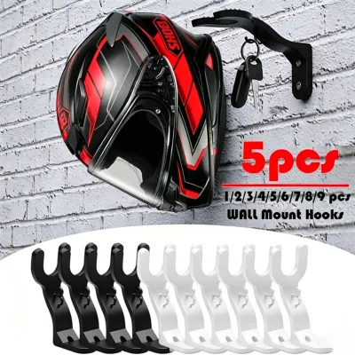 Motorcycle Helmet Hook Racks Wall Mount Shelf Storage Holder Helmet Display Hanger Stand