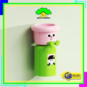 MI-C1337 Tempat Sikat Gigi Tempel Magnet Karakter Anak Lucu / Magnetic Toothbrush Holder Set Cangkir