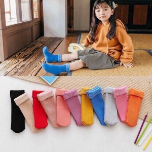 Tất Vớ Lót Lông sét 10 đôi tất trẻ em lót lông tăm màu trơn cao cổ siêu ấm ( từ 2-6 tuổi cho bé trai và gái)