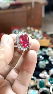 Batu cincin natural merah Siam MD bangkok cincin wanita super qualitas hq