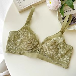 GOOD PRODUCTS 4253 Rabbit Ears Inner Pads Wireless Deep V Bra Close-fitting Shockproof Brassiere for Women Solid Color Anti-sagging Push Up Underwear Girls Gift