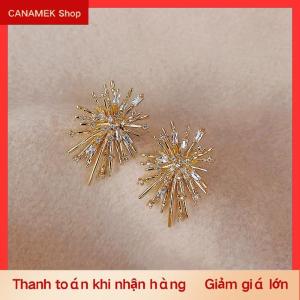 CS Hợp Thời Trang Tia Lửa Bông Tuyết Bông Tai Cho Phụ Nữ Tinh Tế Sáng Bóng Zircon Giả Ngọc Trai Pháo Hoa Bông Tai Giáng Sinh Đảng Đồ Trang Sức Quà Tặng