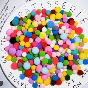 Colorful DIY Craft Pom Pom Multicolor Soft Fuzzy Balls School Arts & Crafts Material
