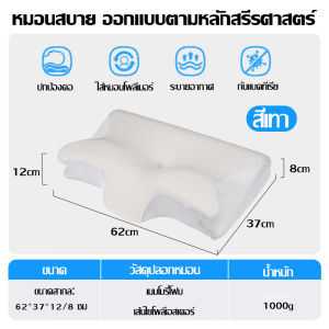 💫และกระดูกสันหลั💫Pillow หมอนรองคอ หมอนสุขภาพ หมอนนอน ช่วยนอนหลับลึก กันไรฝุ่น ใส้ในโฟมเมมโมรี่ สัมผัสนุ่ม 3D ผ่อนคลายไหล่คอ รองรับรอบด้าน ป้องกันไรฝุ่น เพื่อสุขภาพ หมอน หมอนหนุนสุขภาพ หมอนหนุน