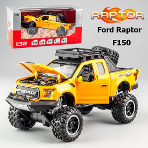 Simulation 1:32 large wheel Raptor F150 alloy off-road vehicle model sound light childrens toy car Boy gift alloy off-road vehicle model