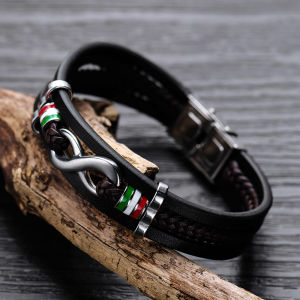 Sinboia Retro Multi-layer Leather Bracele Titanium Steel Men Bracelet Personalized Fashion Hand Rope Bracelet