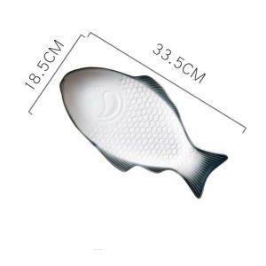 Myelement Fish Plates Dinner Plates Ceramic Plate Family Dinner Plate Dinnerware Serving Dishes Tableware