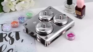 3 Pieces Acrylic Liquid Container Stainless Steel Acrylic Liquid Powder Cup Stainless Steel Nail Powder Holder Container with Lids for Nail Design Tools