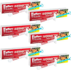 Jeffers Ivermectin Gel Dewormer for Horses - Apple Flavored 1.87% Broad Spectrum Dewormer Paste - Effective Parasite Control for Worms Pinworms Bots & More - Safe for All Equine