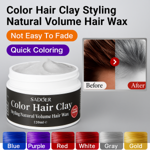 Colorful Hair Modeling Wax Easy Wash Temporary Dye Fluffy Styling Clay Pomade 一次性染发泥