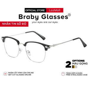 [Freeship Max] Gọng kính lão đọc sách viễn thị cho người lớn tuổi Titan cao cấp chắc chắn chống gẫy siêu nhẹ KL03 - Màu đen - Braby Glasses
