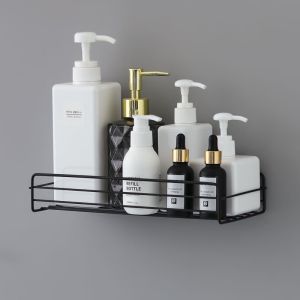 Kệ Góc Nhà Tắm Thép Không Gỉ Kệ Góc Đựng Gia Vị Nhà Bếp Dán Tường kèm miếng dán siêu dính