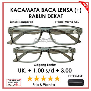 FREE CASE - NEW PRODUCT - Model Terbaru Gaya Kekinian - Kacamata Baca Lensa Plus Rabun Dekat Pria/Wanita - Ready Ukuran (+)1.00 s/d (+)3.00 - BISA COD