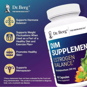 Dr. Berg Multi-Herb DIM Capsules 60ct 200mg Diindolylmethane with Ashwagandha Chaste Tree Extract Supplement for Gentle Estrogen Wellness Support for Women