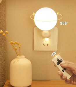 Đèn ngủ điều khiển từ xa hình tròn có thể thay đổi góc xoay 350 độ ánh sáng dịu nhẹ bảo vệ mắt với 3 màu sáng điều chỉnh 10 cấp độ