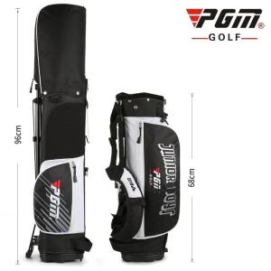PGM Lightweight Kids Golf Stand Bag for 3 To 12 Years Old Nylon Bag Balck and Pink Can Hold 7-9 Golf Clubs