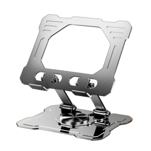 Foldable Tablets Stand 360 Degree Rotating Height Adjustment Carbon Steel Frame Ventilated Slip proof Base