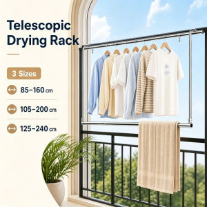 Adjustable Height Stainless Steel Clothes Retractable Windproof Foldable Indoor Clothes Drying Rack