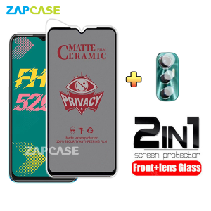 PAKET 2in1 Anti Gores Layar Privacy Infnix Hot 11 Free Tempered Glass Camera Lens