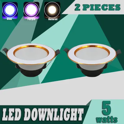12 LED Pin light for Ceiling Tri color 5 Watts Downlight Ultra-Thin 3 Colors Purple/Blue/Warm