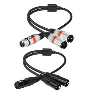 50CM Balanced Microphone Y Cable 3Pin Female to Double 3-Pin Male for Auditory Splitter and Mixers Connections