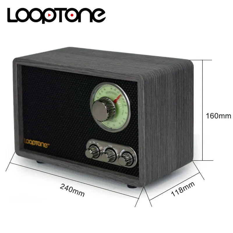 Looptone Tabletop Am/fm Radio Vintage Retro Classic Radio  Bluetooth-compatible Built-in Speaker Treble&bass Hand-crafted Wood - Radio  - AliExpress