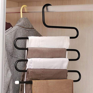 1PC S-Shaped Clothes Metal Hanger Holder Multi-function Pants Hangers Closet