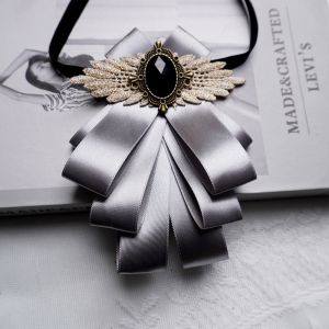 ALLUCK Alloy Mens Suit Lapel Flowers Polyester Faux Stone Bow Tie Necktie  Neck Decoration Wedding