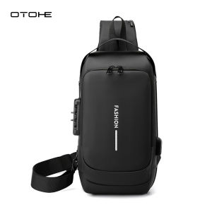 OTOHE Multi-Functional Chest Bag Crossbody Bag Smooth Zipper Bag Sports Bag Waterproof Anti-Thief Code Lock Casual Bag Street Shoulder Bag Messenger Bag Versatile Fashion Chest Bag Travel Bag Business Bag