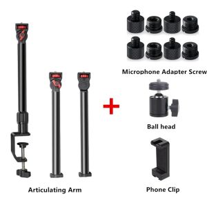 38" Live Articulated Arm for GoPro Camera Camcorder Tablet 3 Section Desk Clamp Bracket Smartphone Overhead Stand Flexible Mount